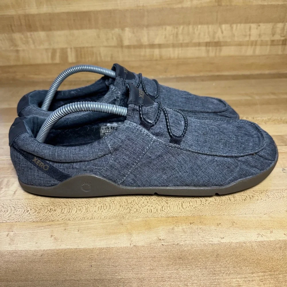 Xero Shoes Kona Mens Barefoot Slip On Loafers Grey Hemp Canvas Size 10